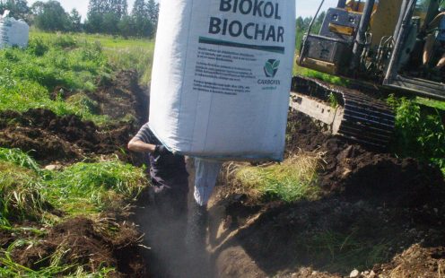Adding biochar as backfill material around drainage systems | Pipelife