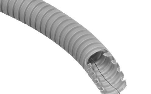 PVC  corrugated flexible electro installationpipe with wire, gray