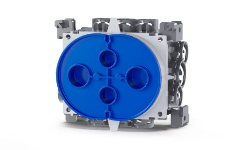 Electro Wall Box Double Square Grey Blue