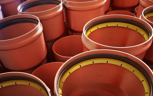 PVC sewage pipes orange
