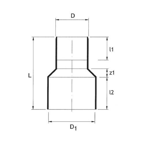 Technical drawing PVC reducer