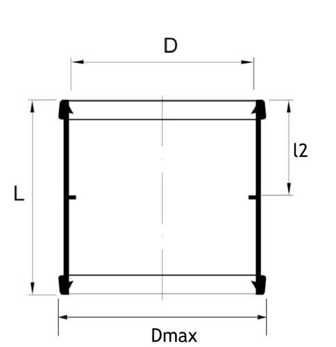 Technical drawing PP sewage double socket