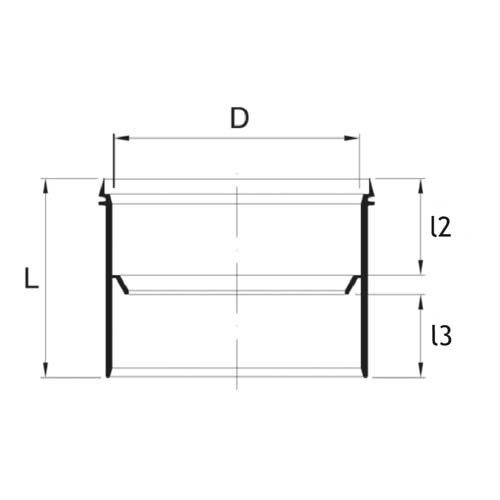 Technical drawing PP pragma double socket