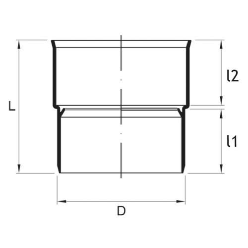 Technical drawing PP pragma connector 
