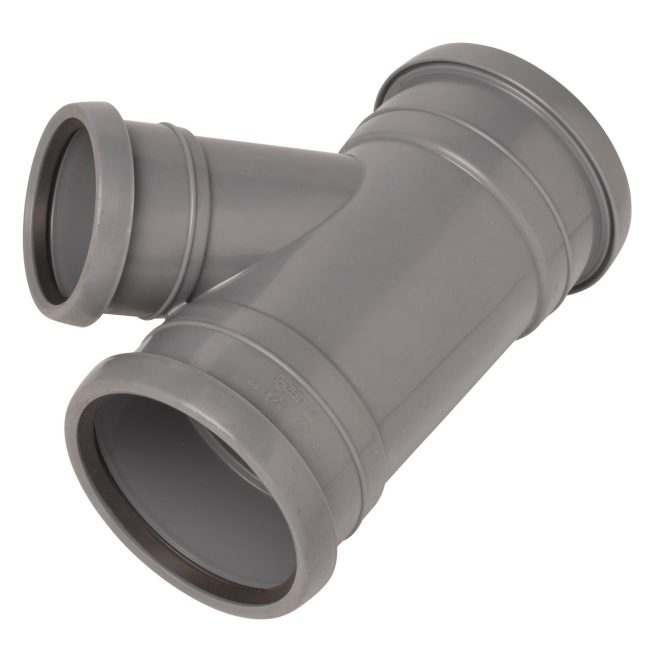PP Soil branch 110-75mm 45deg allsocket grey Nordic