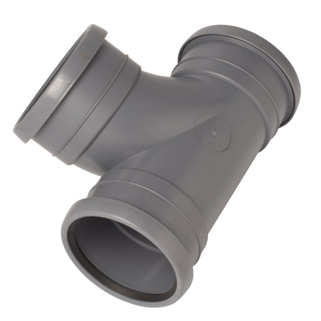 PP Soil long branch 110-110mm 90deg allsocket grey Nordic