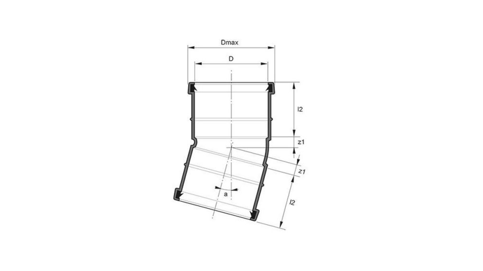 Measurement drawing bend 15gr 2 socket