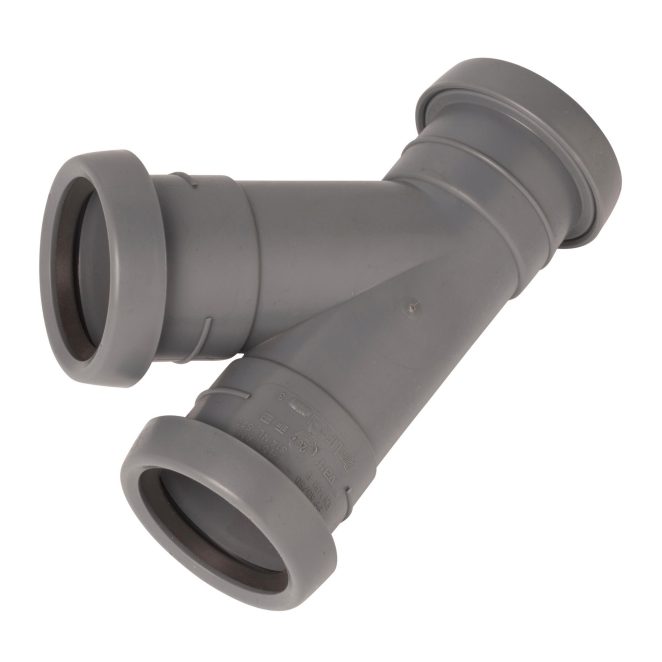 PP Soil branch 50-50mm 45deg allsocket grey Nordic