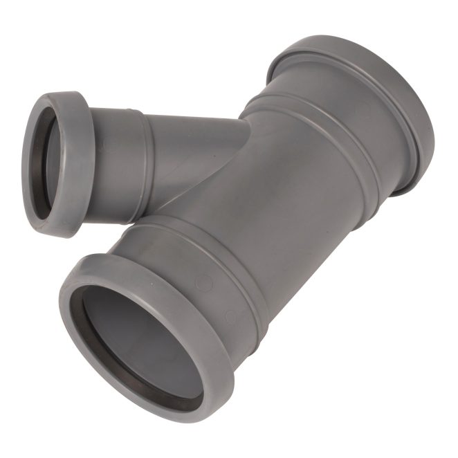 PP Soil branch 75-50mm 45deg allsocket grey Nordic