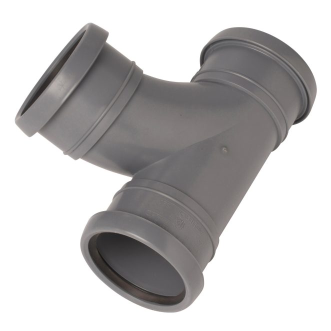PP Soil long branch 75-75mm 90deg allsocket grey Nordic