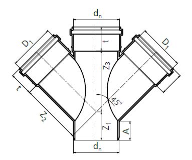 Drawing double branch 45 Comfort