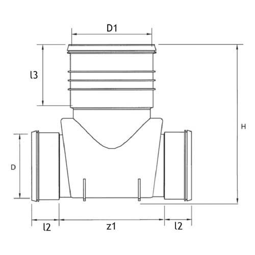 Technical drawing PP pragma inspection chamber straight
