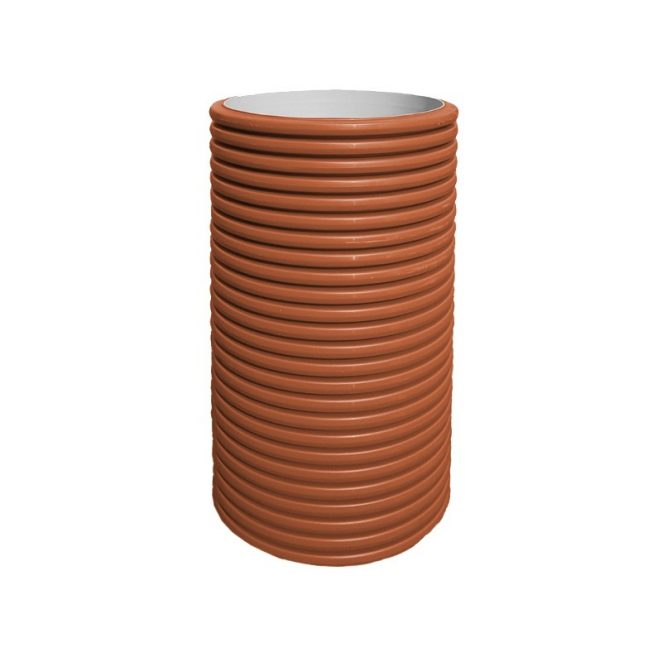 PP riser pipe corrugated brown 