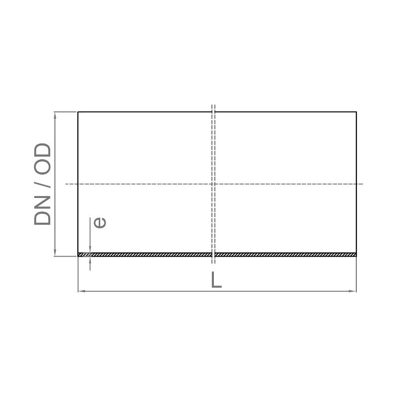 PE pipe technical drawing