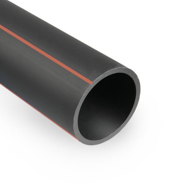 PE sewage pipe black with brown stripe