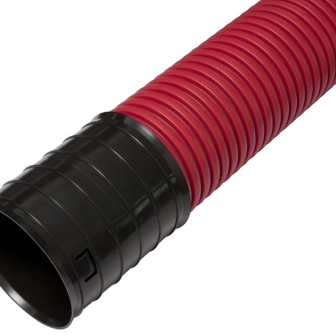 PE cableprotection pipe with socket corrugated red