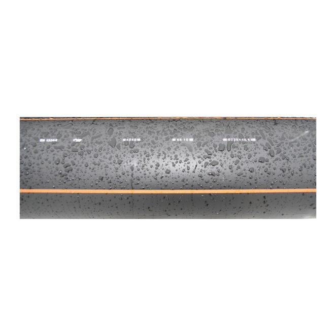PE pressure pipe black redbrown stripes