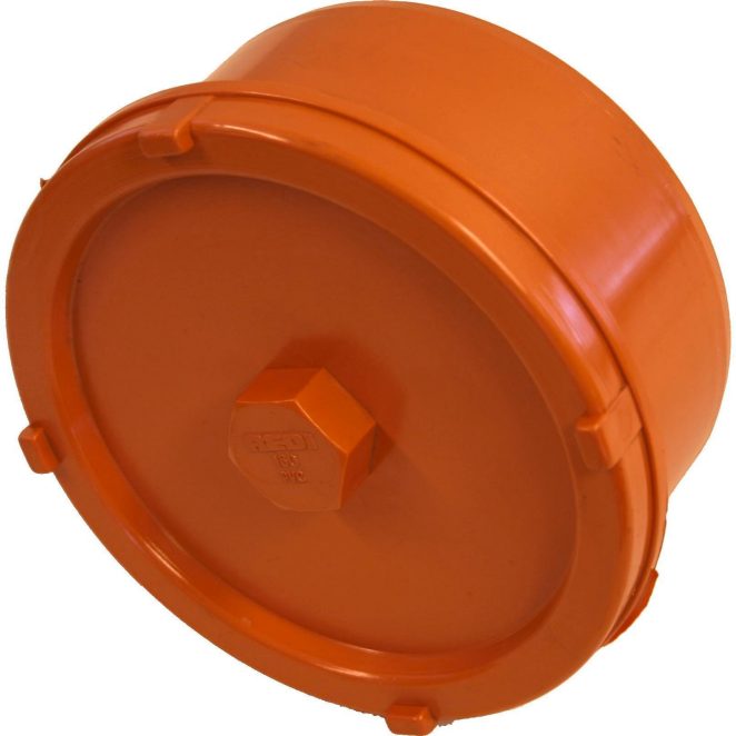 PVC access plug sewage redbrown
