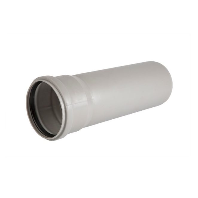 PP-HT in-house sewage pipe with socket gray