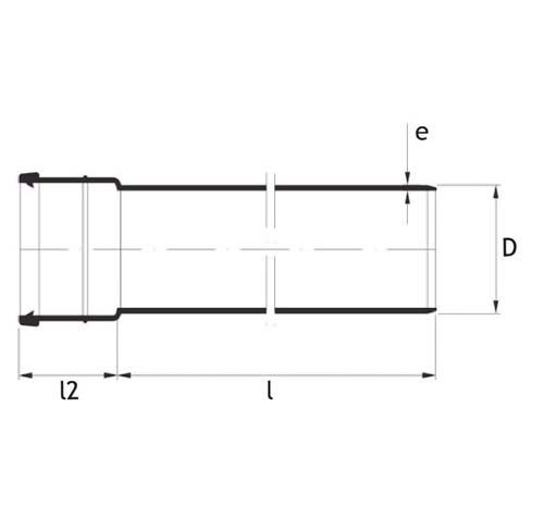 Technical drawing PP soil pipe with socket Stilla