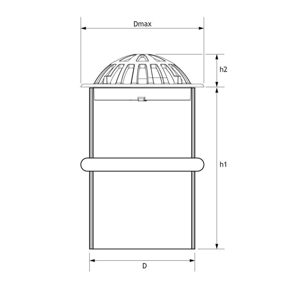 Technical drawing telescopic chamber top cupola grating