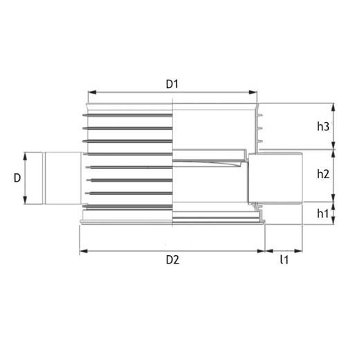 Technical drawing PRO630 chamber side view