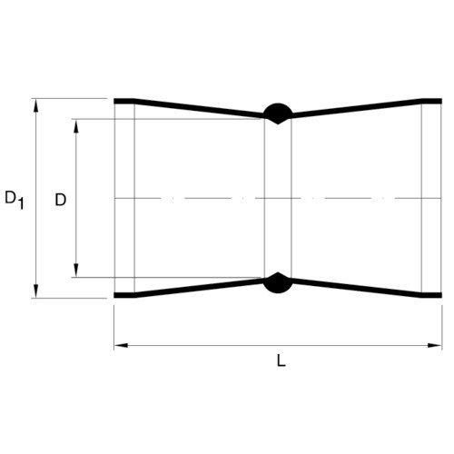 Technical drawing PVC sewage protection sleeve