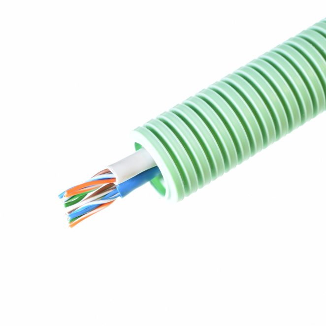 Preflex halogen free 3 corrugated pipe green