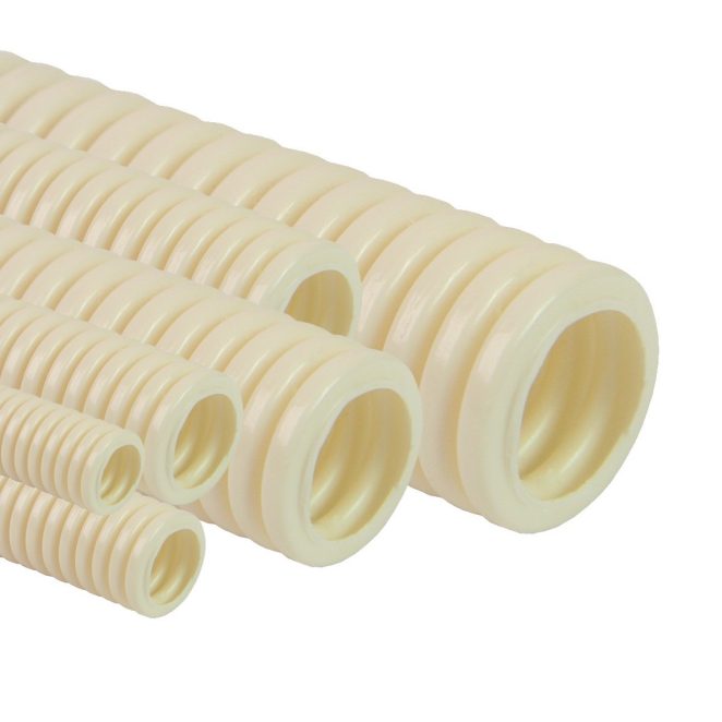 PVC el corrugated electro pipe white