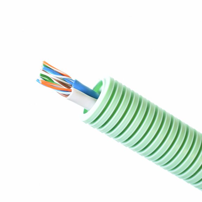 Preflex halogen free 3 corrugated pipe green
