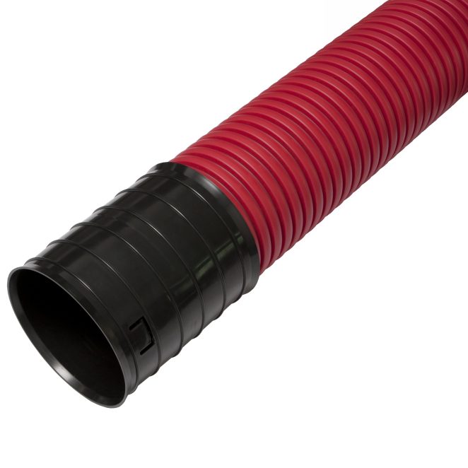 PE cableprotection pipe with socket corrugated red