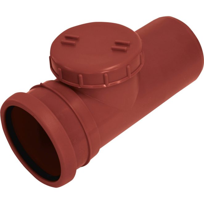 PP Sewage Access Pipe with lid redbrown